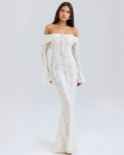 Sharon | Women's Off-Shoulder Maxi Wedding Guest Dress