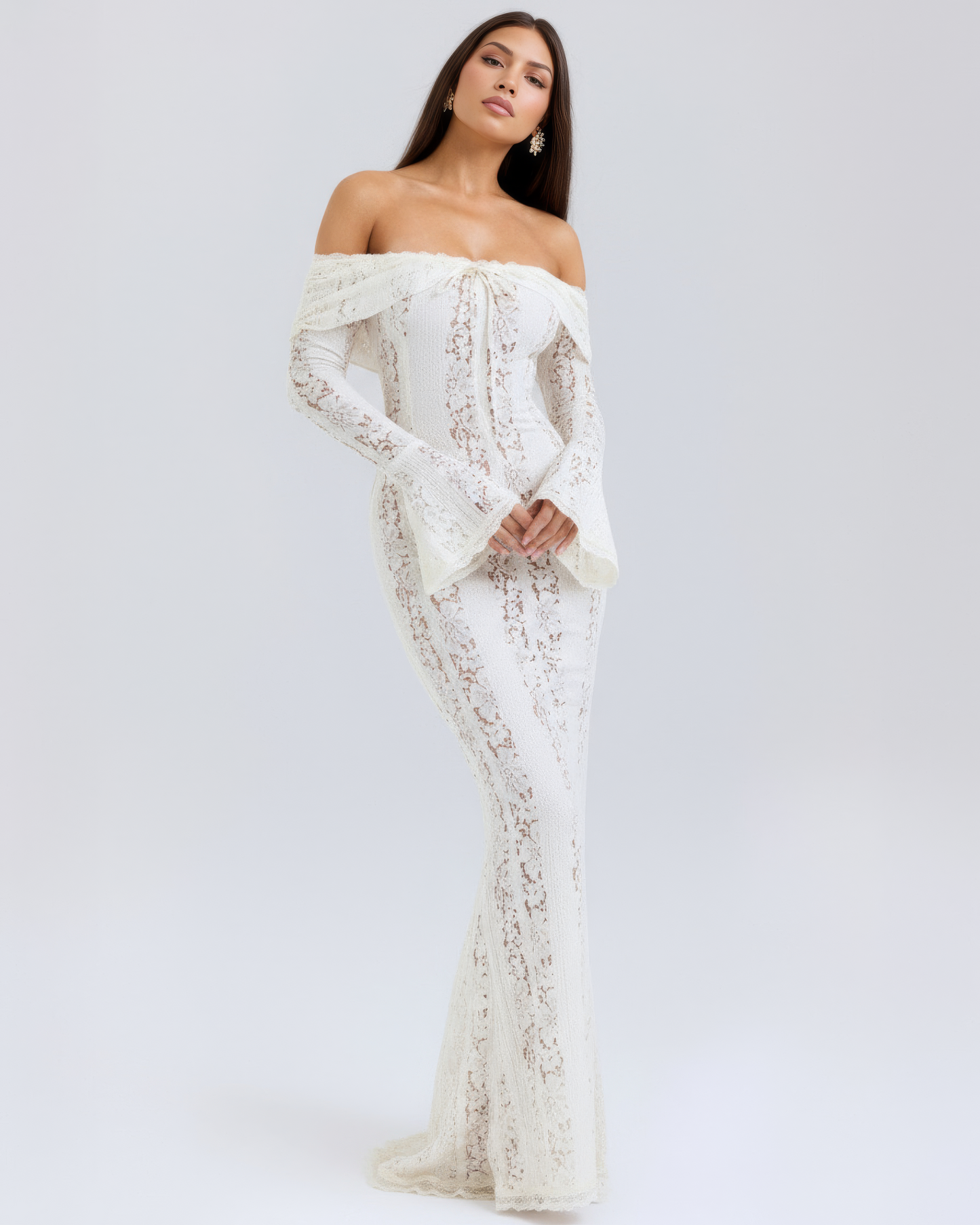 Sharon | Women's Off-Shoulder Maxi Wedding Guest Dress
