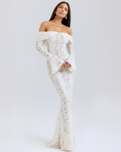Sharon | Women's Off-Shoulder Maxi Wedding Guest Dress