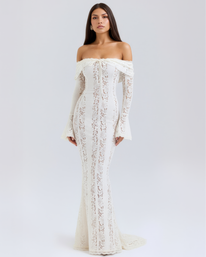 Sharon | Women's Off-Shoulder Maxi Wedding Guest Dress