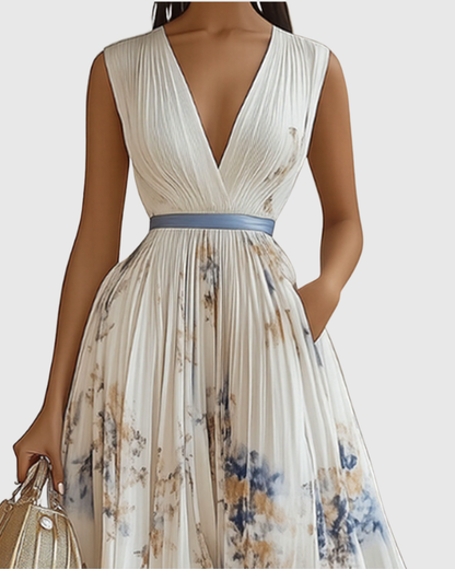 Arabella | Women's Elegant Pleated A-line Dress
