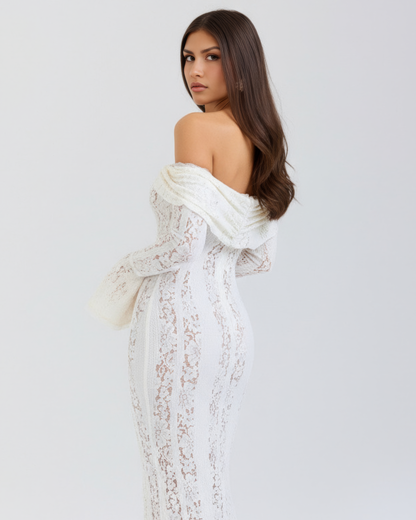 Sharon | Women's Off-Shoulder Maxi Wedding Guest Dress