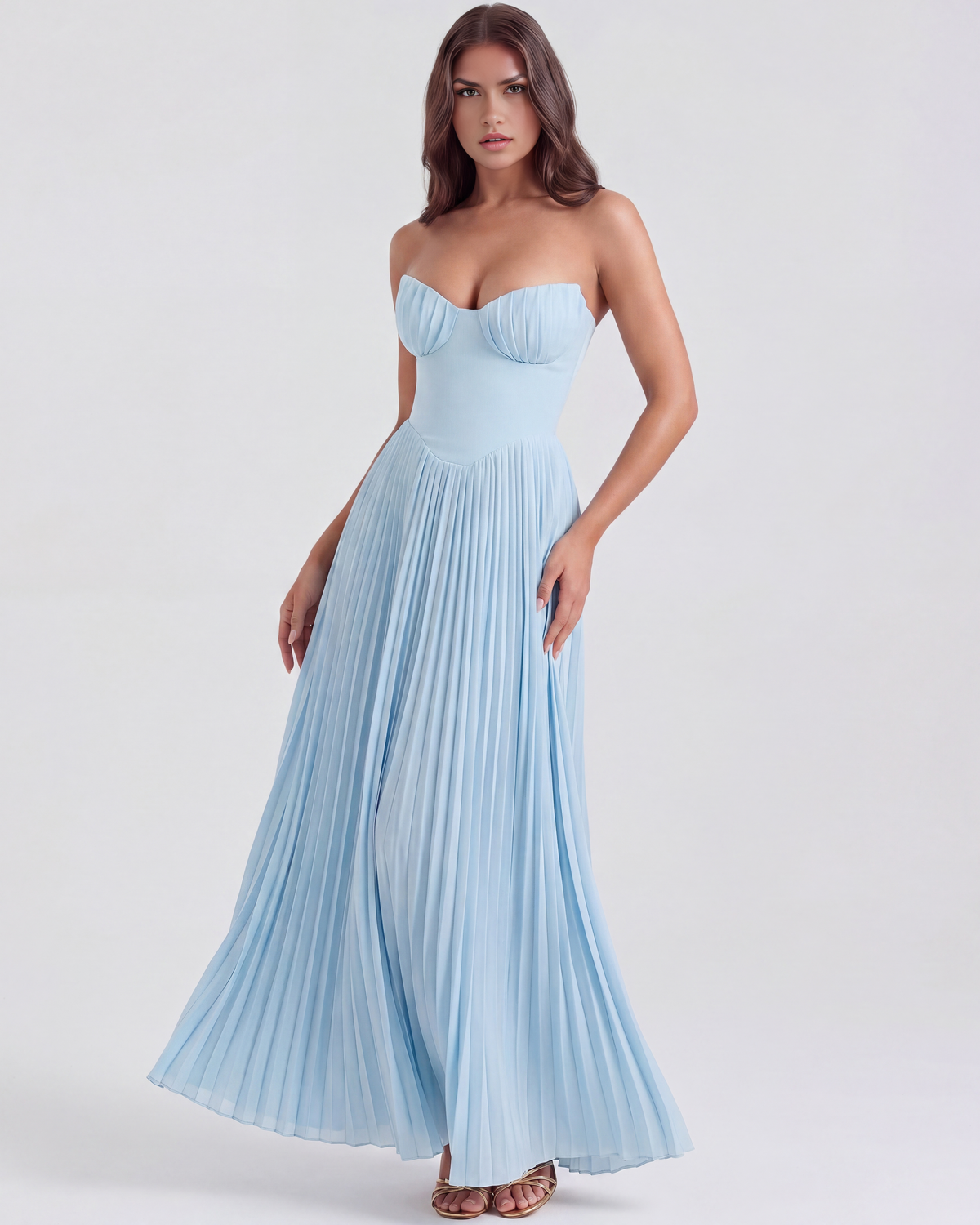 Lily | Women's Elegant Pleated Maxi Dress