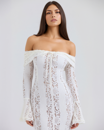 Sharon | Women's Off-Shoulder Maxi Wedding Guest Dress