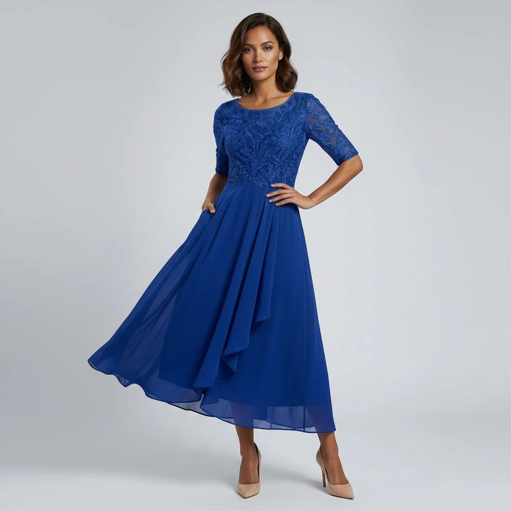Nicola | Women's Embroided Midi Evening Dress
