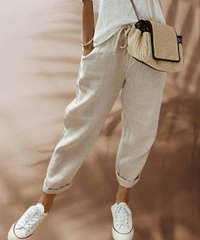 Alina | Women's Cropped Linen Summer Pants