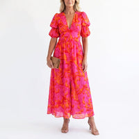 Kate | Women's Floral Puff Sleeve Maxi Dress