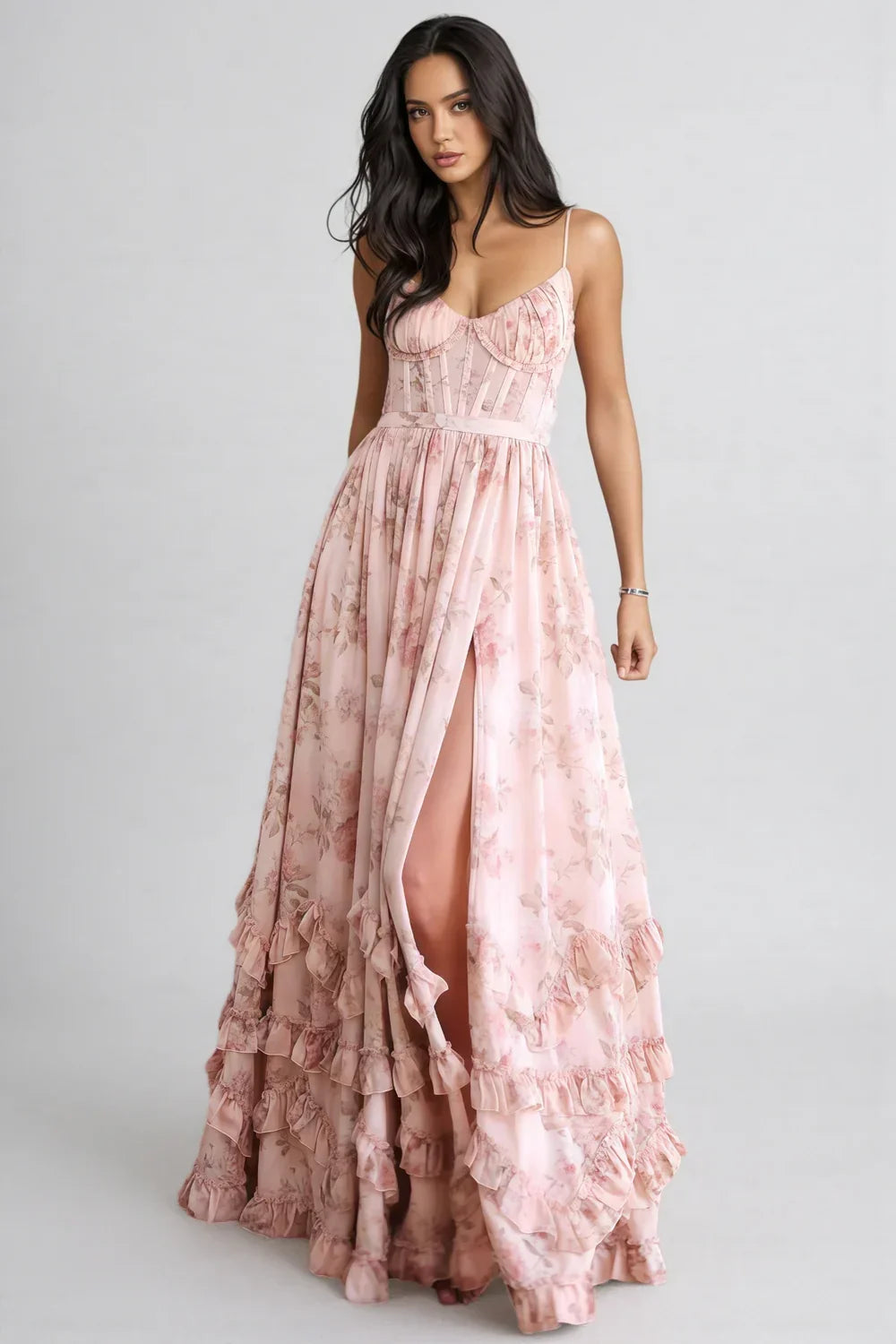Hannah | Women's Floral Side Slit Maxi Dress