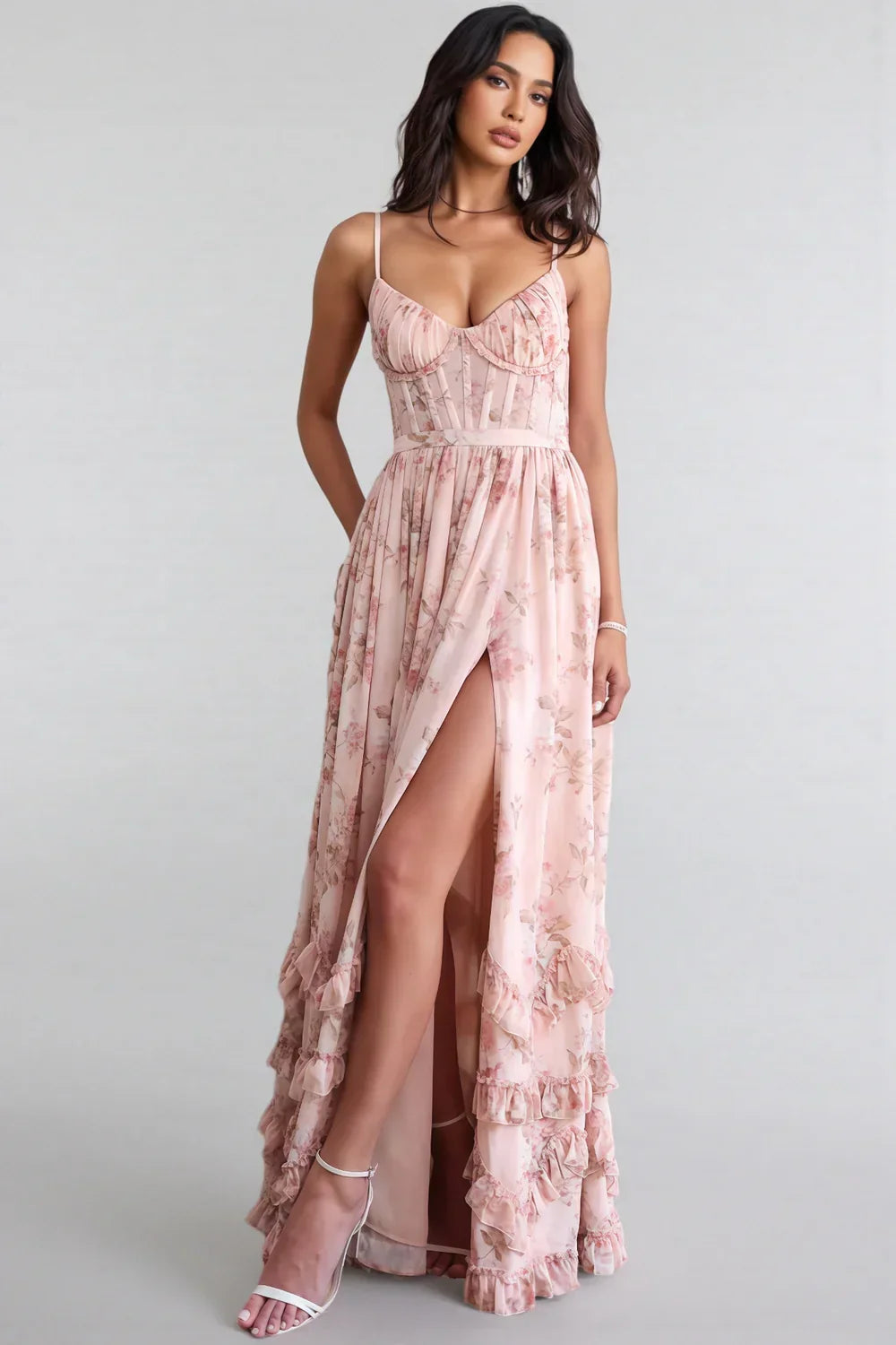 Hannah | Women's Floral Side Slit Maxi Dress