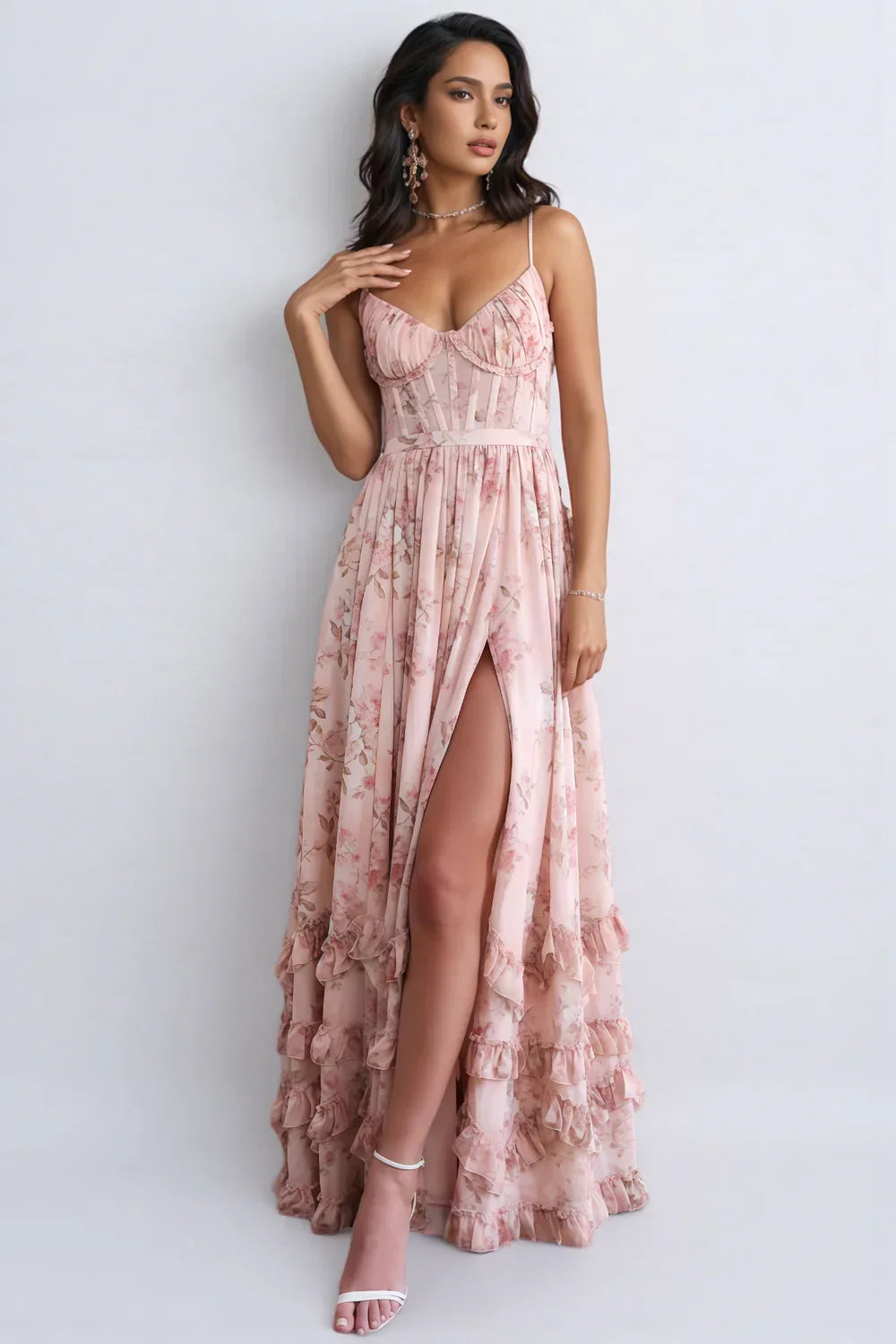 Hannah | Women's Floral Side Slit Maxi Dress