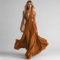 Rahel | Women's Classic Halter Neck Maxi Dress