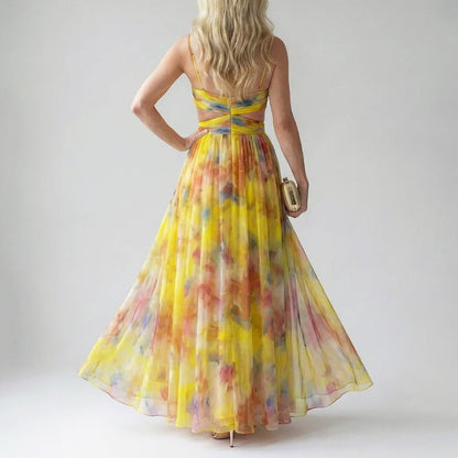 Carolyn | Women's Watercolor Long Evening Dress