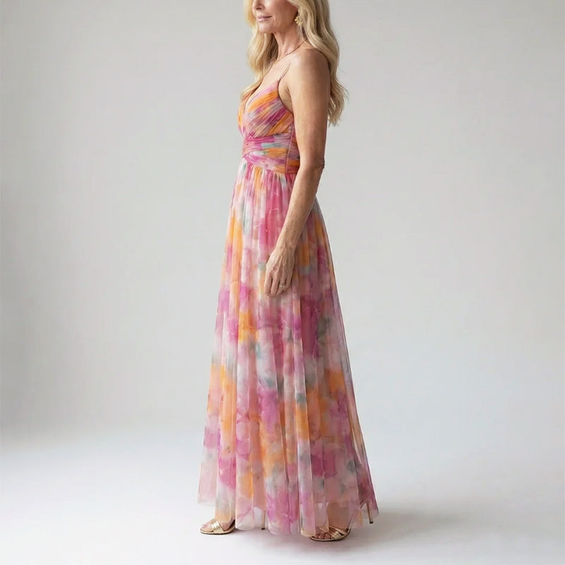 Carolyn | Women's Watercolor Long Evening Dress