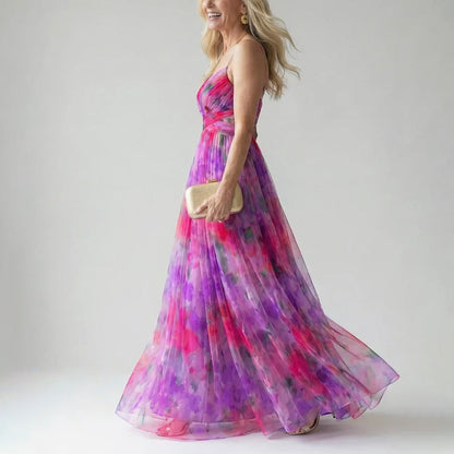 Carolyn | Women's Watercolor Long Evening Dress