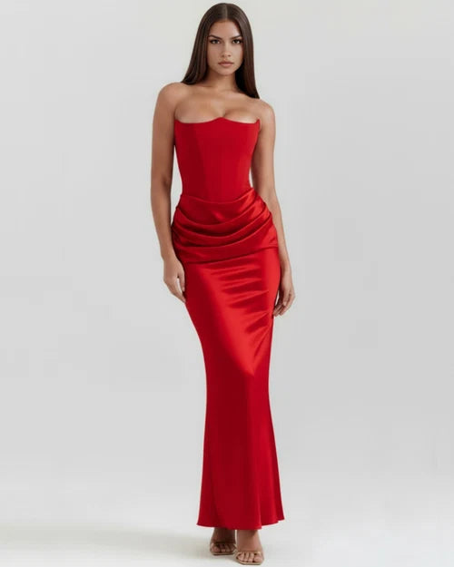 Poppy | Women's Satin Corset Evening Dress