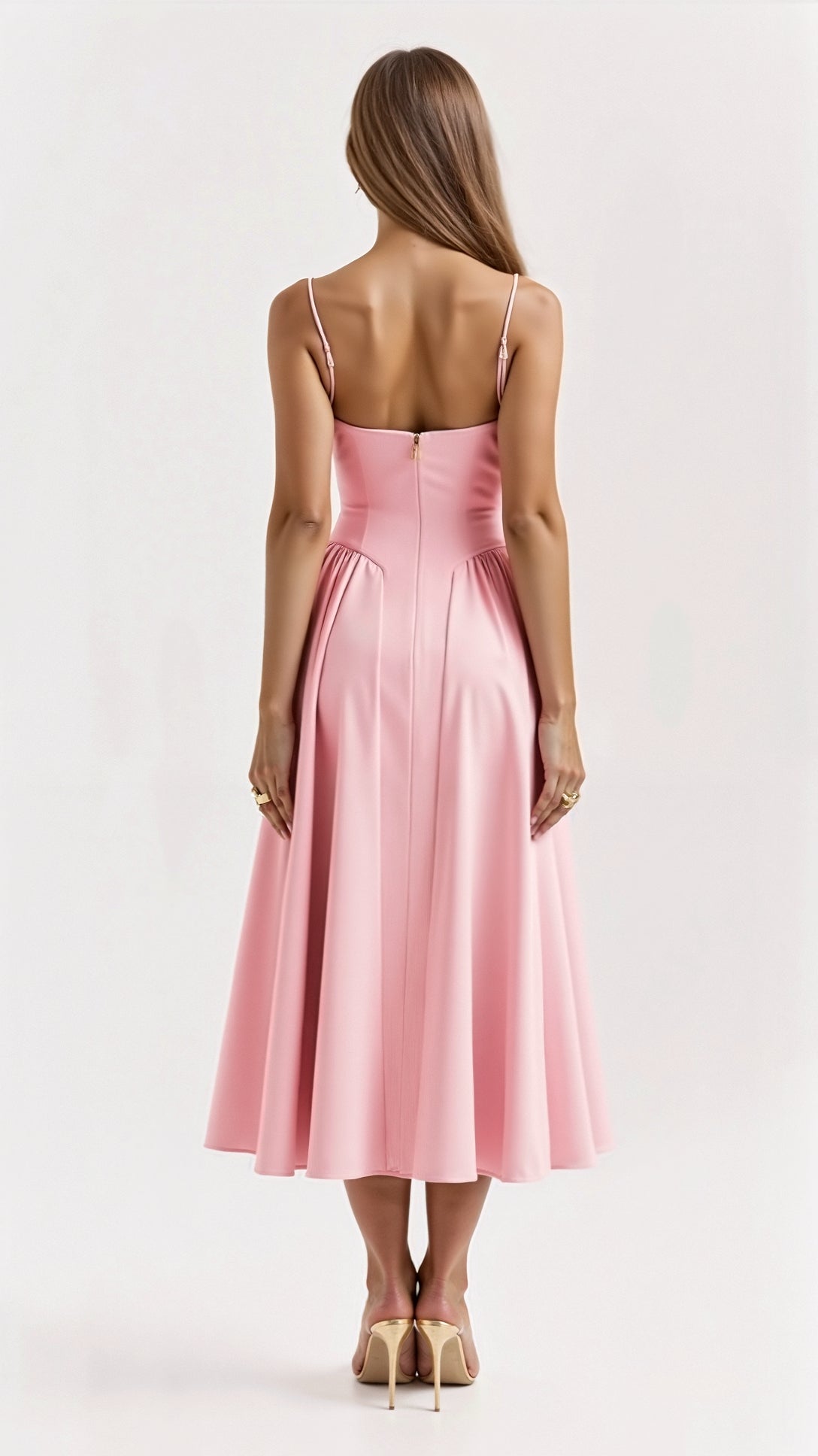 Michelle | Women's Fitted Corset Midi Dress