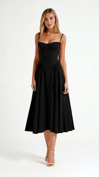 Michelle | Women's Fitted Corset Midi Dress