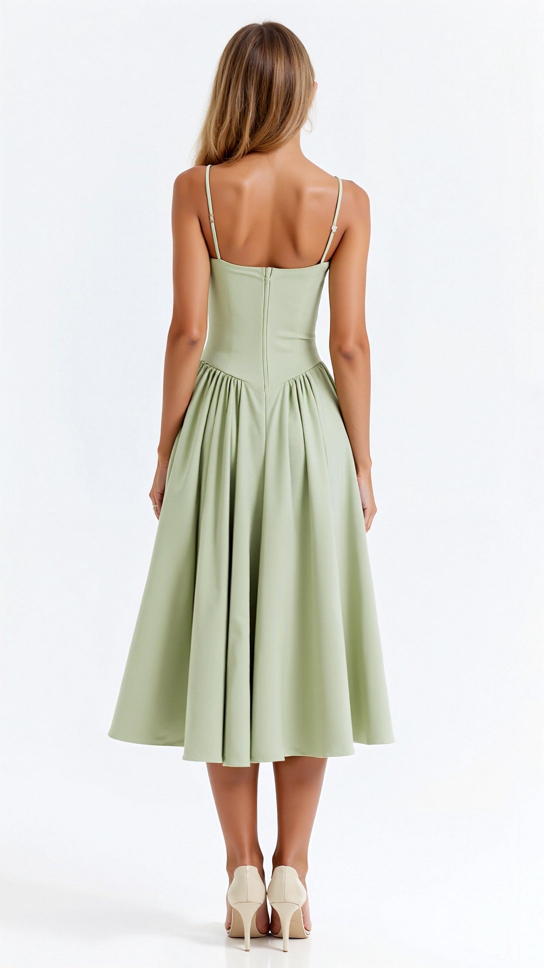 Michelle | Women's Fitted Corset Midi Dress