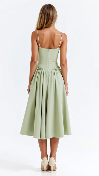 Michelle | Women's Fitted Corset Midi Dress