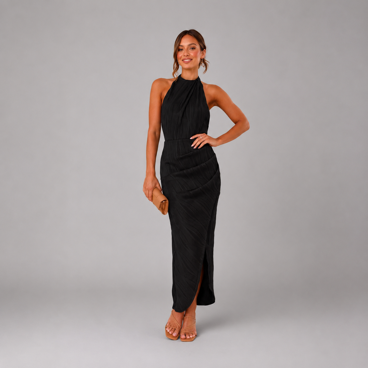 Cecily | Women's Elegant Halter Wedding Guest Dress