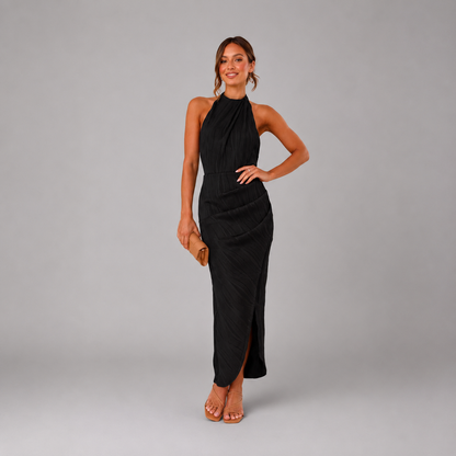 Cecily | Women's Elegant Halter Wedding Guest Dress