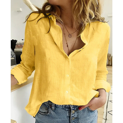 Zoe | Women's Classic Linen Long Sleeve Blouse