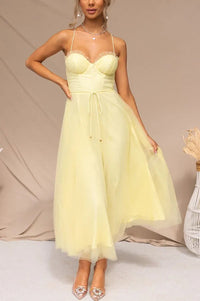 Olivia | Women's Elegant Spaghetti Strap Midi Dress