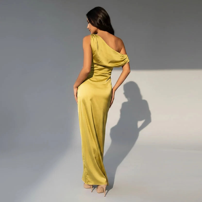 Bella | Women's Draped One-Shoulder Maxi Dress