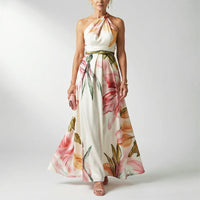Emily | Women's Printed Halter Neck Evening Dress