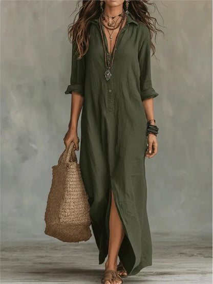 Yvonne | Women's Summer Linen Maxi Dress