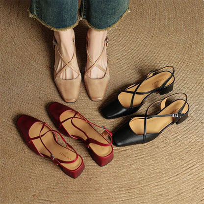 Chloe | Women's Vintage Low Block Heels