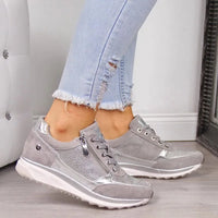 Eva | Women's Sporty Lace-Up Side-Zip Sneakers