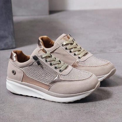 Eva | Women's Sporty Lace-Up Side-Zip Sneakers