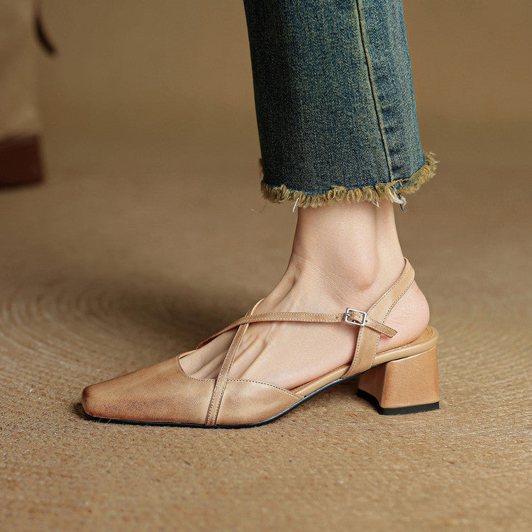 Chloe | Women's Vintage Low Block Heels