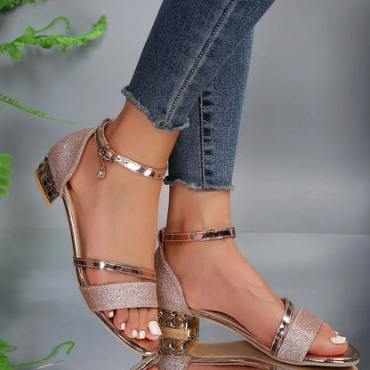 Sarah | Women's Elegant Glittery Heel Sandals