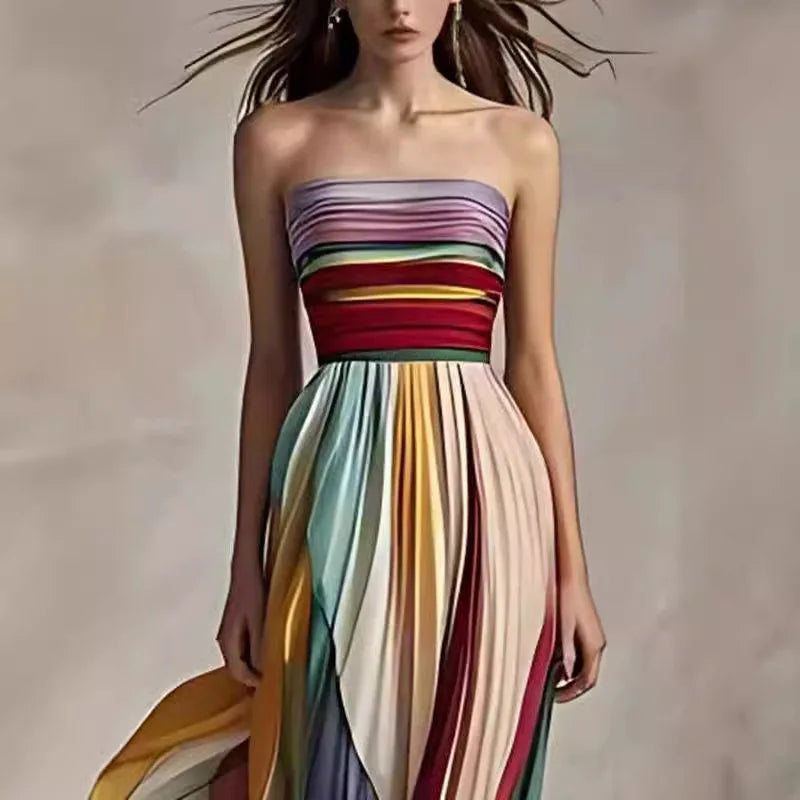 Sharon | Women's Strapless Off Shoulder Maxi Dress