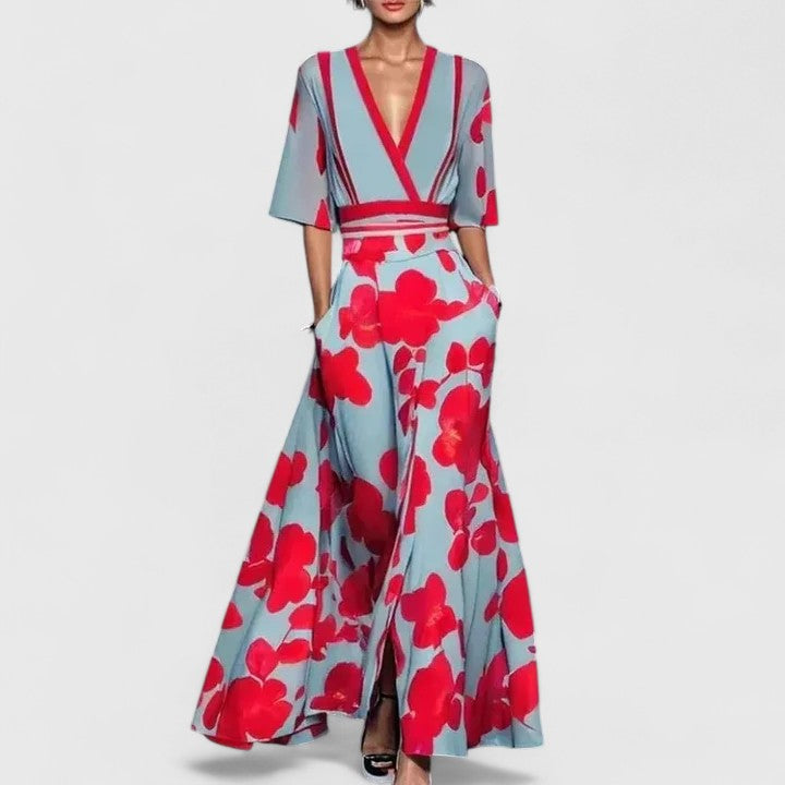 Cecily | Women's V-Neck Maxi Evening Dress