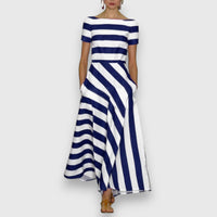 Cordelia | Women's Striped Shortsleeve Maxi Dress