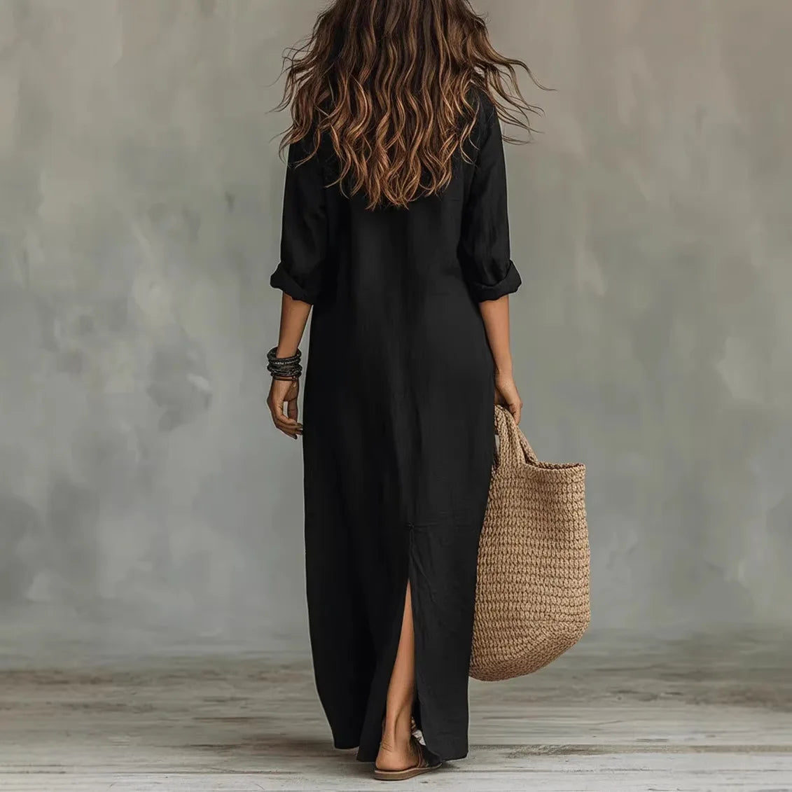 Yvonne | Women's Summer Linen Maxi Dress