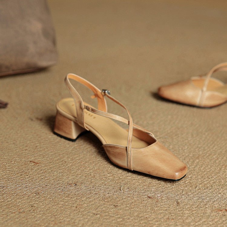 Chloe | Women's Vintage Low Block Heels