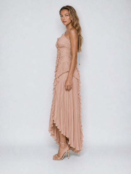 Fiona | Women's Embroided Halterneck Maxi Dress