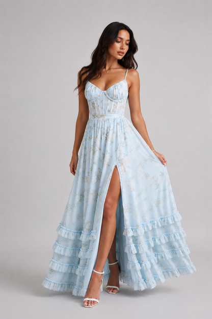 Hannah | Women's Floral Side Slit Maxi Dress