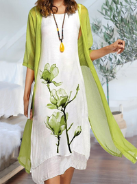 Arabella | Women's Floral Layered Two-Piece Dress Set
