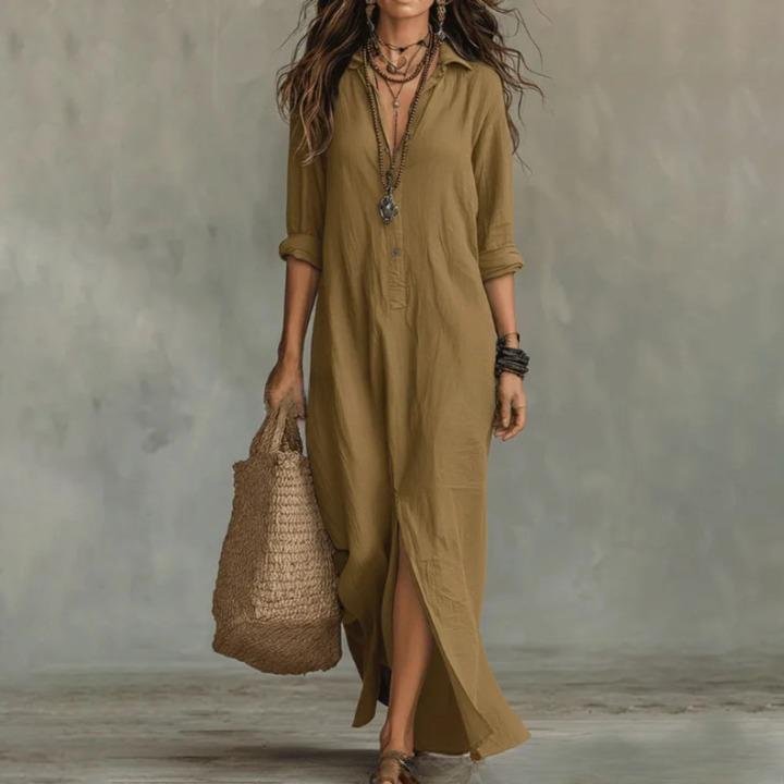 Yvonne | Women's Summer Linen Maxi Dress