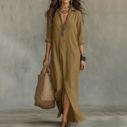 Yvonne | Women's Summer Linen Maxi Dress