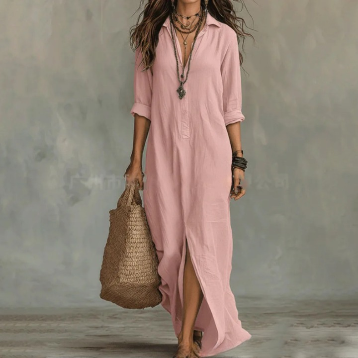 Yvonne | Women's Summer Linen Maxi Dress