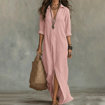 Yvonne | Women's Summer Linen Maxi Dress