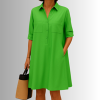 Abigail | Women's Sophisticated Midi Shirtdress With Buttons