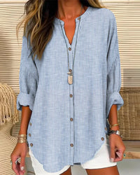 Amelie | Women's Longsleeve Striped Button Up Blouse