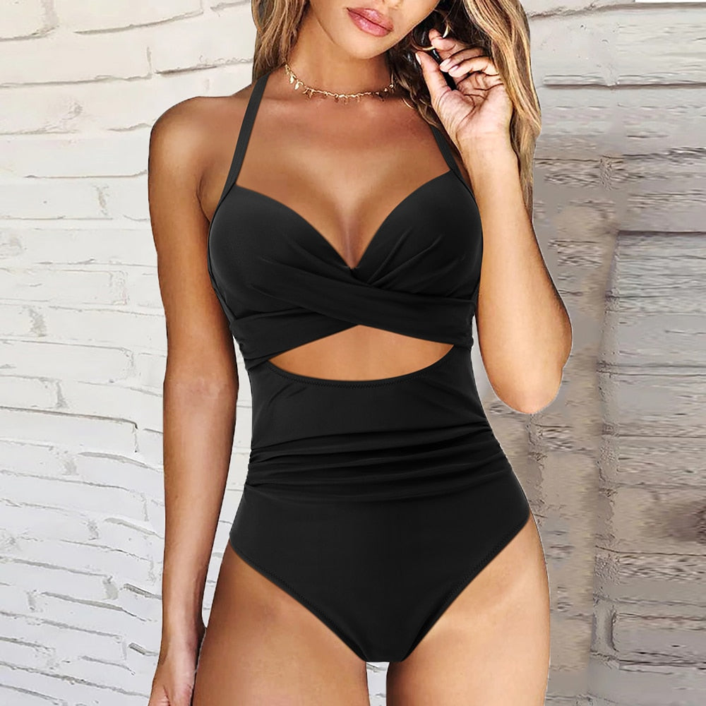 Angela | Women's Twisted Cut-Out High Waist Swimsuit